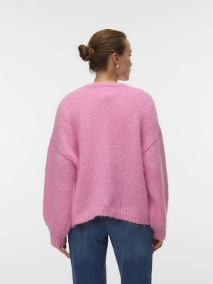 Vero Moda VMMAYBE LS OPEN CARDIGAN NOOS Pink Cosmos | Freewear VMMAYBE LS OPEN CARDIGAN NOOS - www.freewear.nl - Freewear