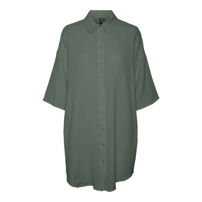 Vero Moda VMNATALI 3/4 LONG OVERSHIRT  NOOS Laurel Wreath | Freewear VMNATALI 3/4 LONG OVERSHIRT  NOOS - www.freewear.nl - Freewear