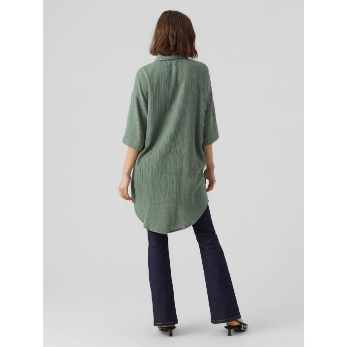 Vero Moda VMNATALI 3/4 LONG OVERSHIRT  NOOS Laurel Wreath | Freewear VMNATALI 3/4 LONG OVERSHIRT  NOOS - www.freewear.nl - Freewear