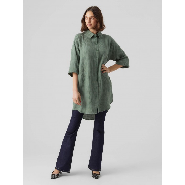Vero Moda VMNATALI 3/4 LONG OVERSHIRT  NOOS Laurel Wreath | Freewear VMNATALI 3/4 LONG OVERSHIRT  NOOS - www.freewear.nl - Freewear