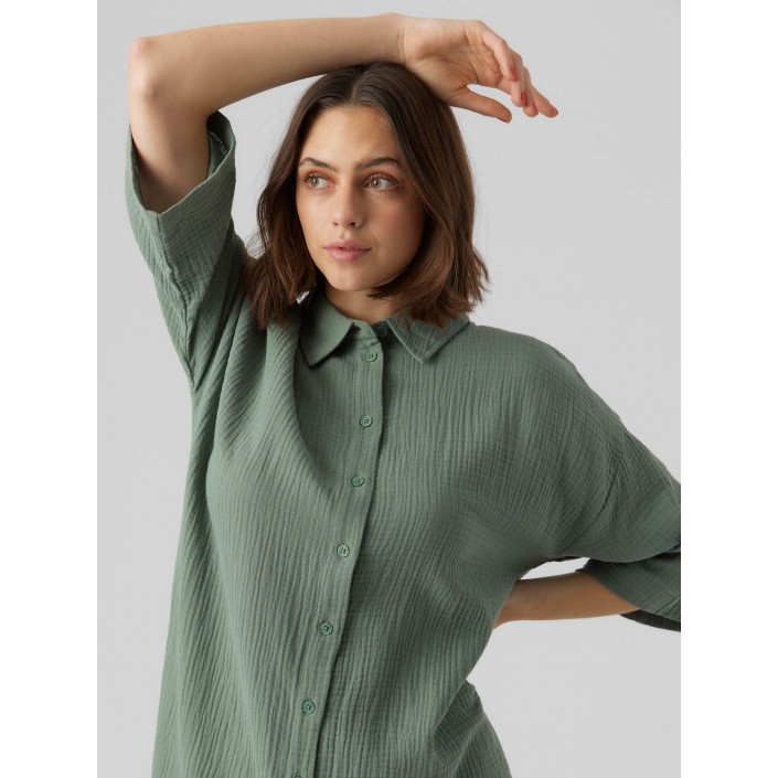 Vero Moda VMNATALI 3/4 LONG OVERSHIRT  NOOS Laurel Wreath | Freewear VMNATALI 3/4 LONG OVERSHIRT  NOOS - www.freewear.nl - Freewear