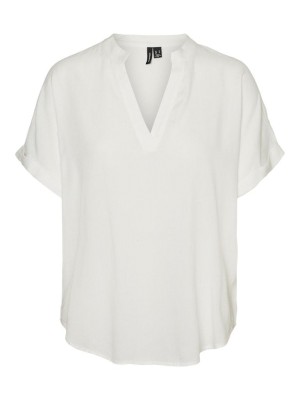 Vero Moda VMBEAUTY SS TOP WVN GA NOOS Snow White | Freewear VMBEAUTY SS TOP WVN GA NOOS - www.freewear.nl - Freewear