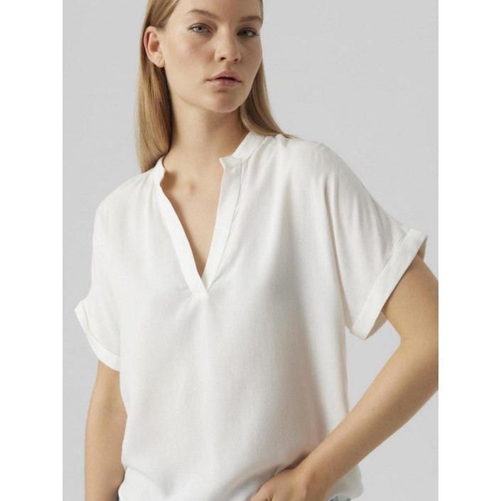 Vero Moda VMBEAUTY SS TOP WVN GA NOOS Snow White | Freewear VMBEAUTY SS TOP WVN GA NOOS - www.freewear.nl - Freewear