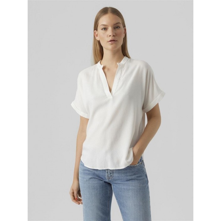 Vero Moda VMBEAUTY SS TOP WVN GA NOOS Snow White | Freewear VMBEAUTY SS TOP WVN GA NOOS - www.freewear.nl - Freewear