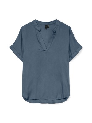 Vero Moda VMBEAUTY SS TOP WVN GA NOOS China Blue | Freewear VMBEAUTY SS TOP WVN GA NOOS - www.freewear.nl - Freewear