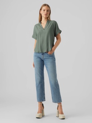 Vero Moda VMBEAUTY SS TOP WVN GA NOOS Laurel Wreath | Freewear VMBEAUTY SS TOP WVN GA NOOS - www.freewear.nl - Freewear