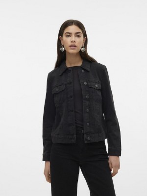 Vero Moda VMZORICA LS DENIM JACKET MIX NOOS Black Denim | Freewear VMZORICA LS DENIM JACKET MIX NOOS - www.freewear.nl - Freewear