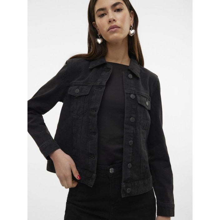 Vero Moda VMZORICA LS DENIM JACKET MIX NOOS Black Denim | Freewear VMZORICA LS DENIM JACKET MIX NOOS - www.freewear.nl - Freewear