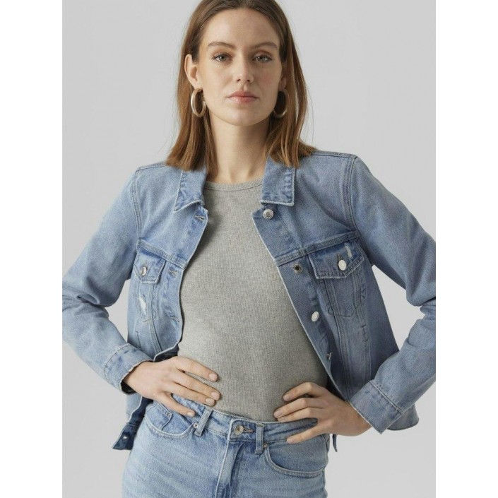 Vero Moda VMZORICA LS DENIM JACKET MIX NOOS Light Blue Denim | Freewear VMZORICA LS DENIM JACKET MIX NOOS - www.freewear.nl - Freewear