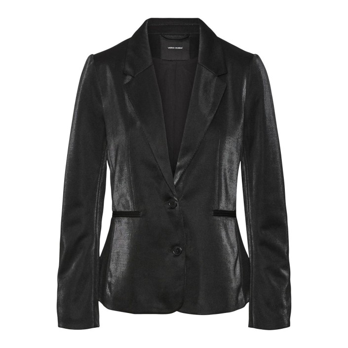 Vero Moda VMSIALUCCA LS SLIM SHINY BLAZER CUR: Black | Freewear VMSIALUCCA LS SLIM SHINY BLAZER CUR: - www.freewear.nl - Freewear