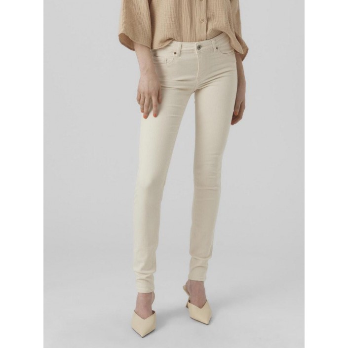 Vero Moda VMLUX MR SLIM JEANS ECRU Ecru | Freewear VMLUX MR SLIM JEANS ECRU - www.freewear.nl - Freewear