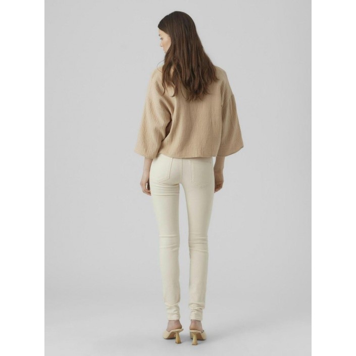 Vero Moda VMLUX MR SLIM JEANS ECRU Ecru | Freewear VMLUX MR SLIM JEANS ECRU - www.freewear.nl - Freewear