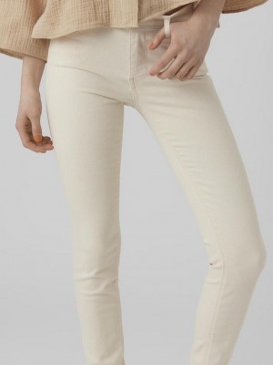 Vero Moda VMLUX MR SLIM JEANS ECRU Ecru | Freewear VMLUX MR SLIM JEANS ECRU - www.freewear.nl - Freewear