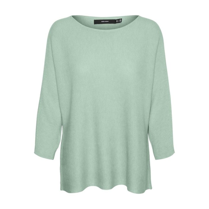 Vero Moda VMNORA 3/4 BOATNECK BLOUSE  NOOS Mist Green | Freewear VMNORA 3/4 BOATNECK BLOUSE  NOOS - www.freewear.nl - Freewear