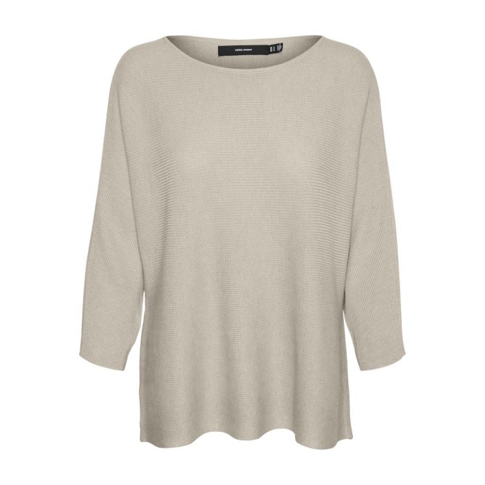 Vero Moda VMNORA 3/4 BOATNECK BLOUSE  NOOS Oatmeal | Freewear VMNORA 3/4 BOATNECK BLOUSE  NOOS - www.freewear.nl - Freewear