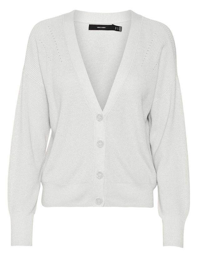 Vero Moda Vest Vmnewlexsun Ls Short V-neck Car Ga 10281878 Snow White Dames Maat - L