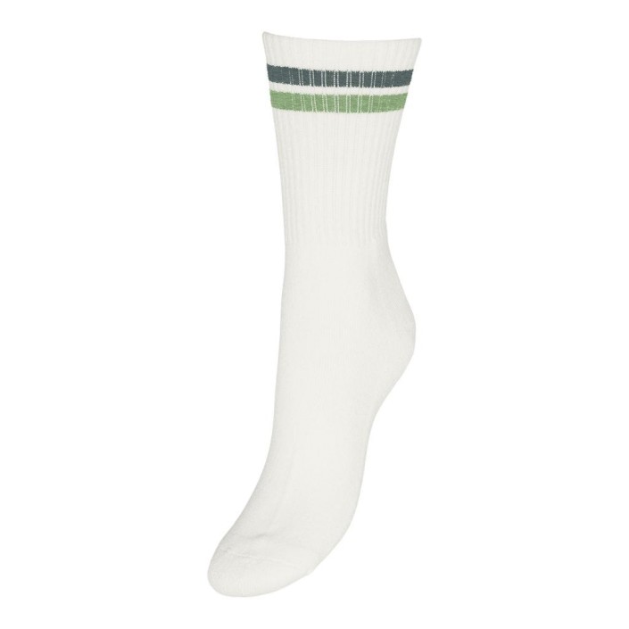 Vero Moda VMMEL STRIPE SPORTY SOCKS NOOS Snow White/BALSAM GREEN/FOREST S | Freewear VMMEL STRIPE SPORTY SOCKS NOOS - www.freewear.nl - Freewear