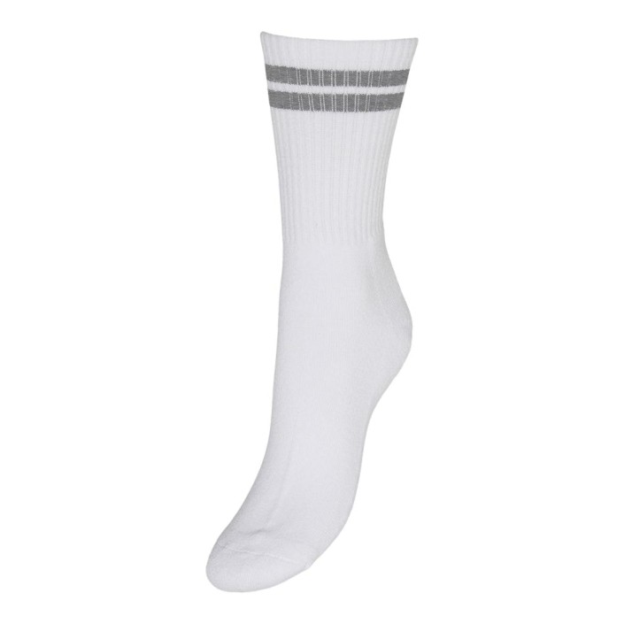 Vero Moda VMMEL STRIPE SPORTY SOCKS NOOS Snow White/GREY MELANGE | Freewear VMMEL STRIPE SPORTY SOCKS NOOS - www.freewear.nl - Freewear