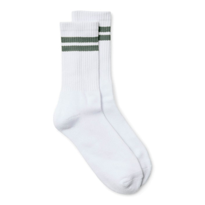 Vero Moda VMMEL STRIPE SPORTY SOCKS NOOS Snow White/LAUREL WREATH | Freewear VMMEL STRIPE SPORTY SOCKS NOOS - www.freewear.nl - Freewear