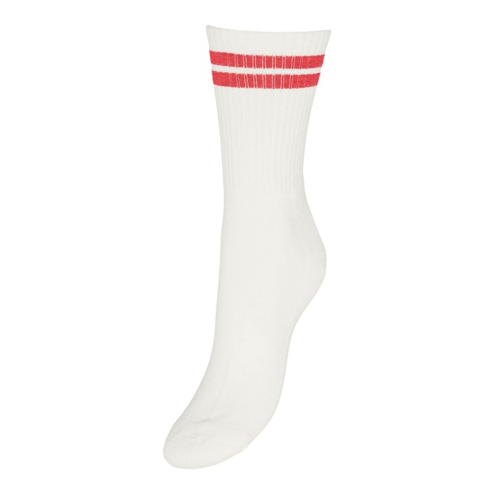 Vero Moda VMMEL STRIPE SPORTY SOCKS NOOS Snow White/WINETASTING | Freewear VMMEL STRIPE SPORTY SOCKS NOOS - www.freewear.nl - Freewear