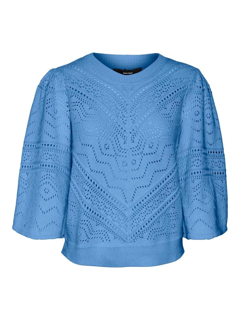 Vero Moda Trui Vmbernadette 2/4 O-neck Pullover Bo 10283016 Little Boy Blue Dames Maat - M