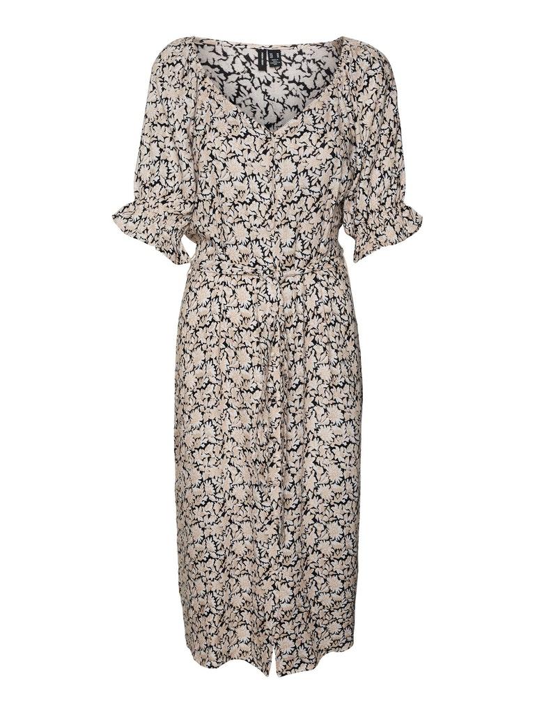 VERO MODA VMRANI 2/4 CALF SHIRT DRESS WVN LCS Dames Jurk - Maat S