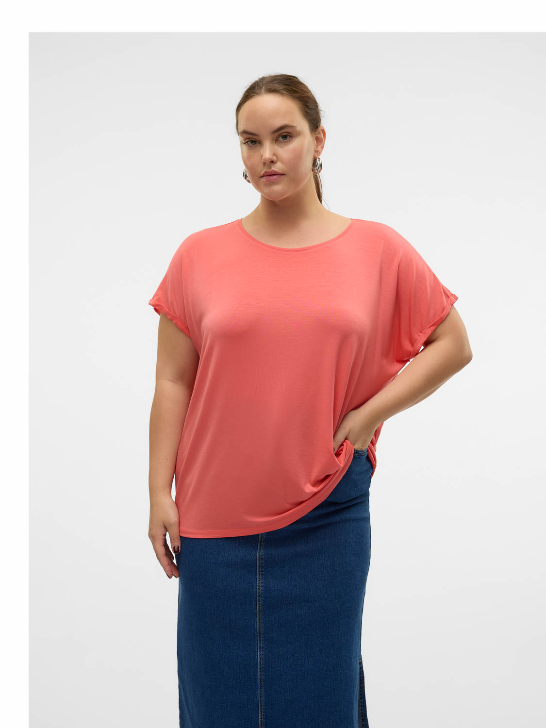 Vero Moda Vmaya Plain Ss Top Ga Curve