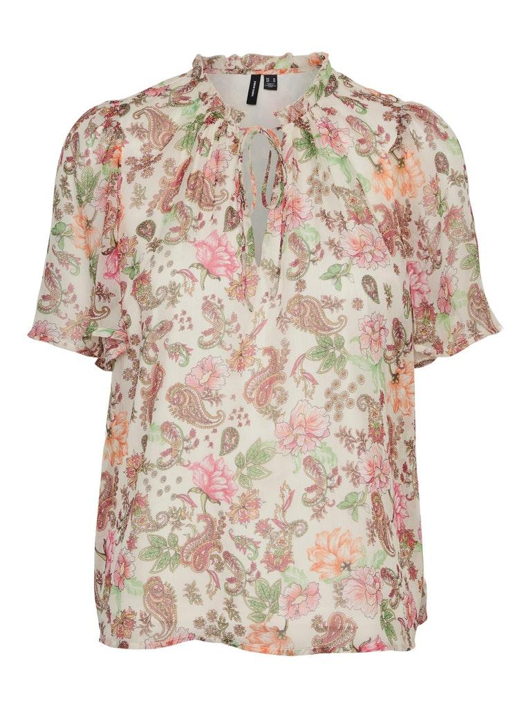 VERO MODA VMSILO S/S TOP WVN BTQ Dames Top - Maat S