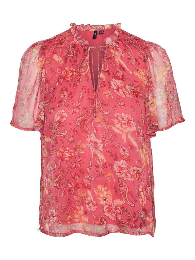 VERO MODA VMSILO S/S TOP WVN BTQ Dames Top - Maat M