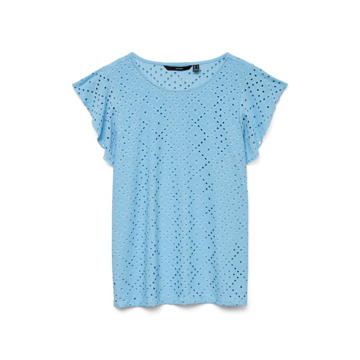 Vero Moda VMTASSA SL FRILL TOP NOOS Airy Blue | Freewear VMTASSA SL FRILL TOP NOOS - www.freewear.nl - Freewear