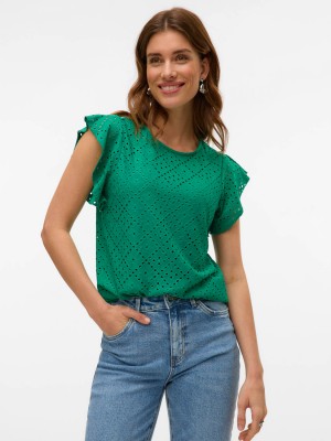Vero Moda VMTASSA SL FRILL TOP NOOS Bosphorus | Freewear VMTASSA SL FRILL TOP NOOS - www.freewear.nl - Freewear