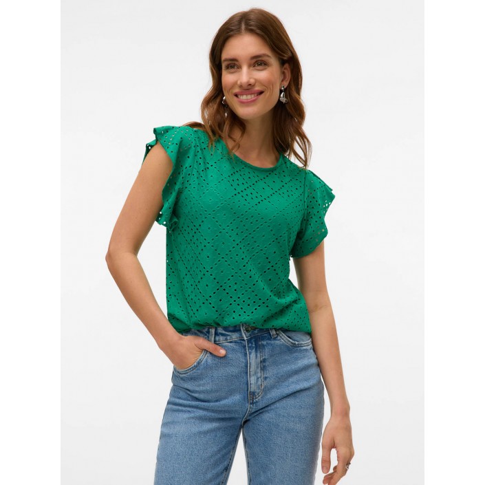 Vero Moda VMTASSA SL FRILL TOP NOOS Bosphorus | Freewear VMTASSA SL FRILL TOP NOOS - www.freewear.nl - Freewear