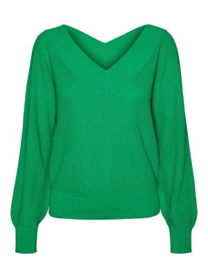 Vero Moda VMNEWLEXSUN LS DOUBLE V-NCK BLOU GA: Bright Green | Freewear