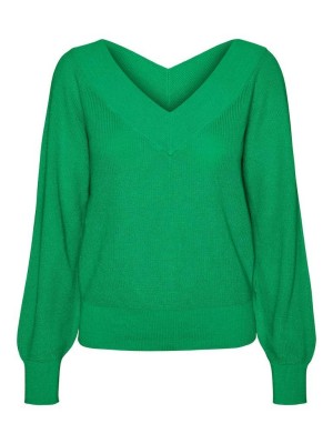 Vero Moda VMNEWLEXSUN LS DOUBLE V-NCK BLOU GA: Bright Green | Freewear
