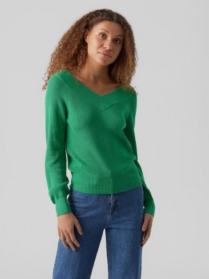 Vero Moda VMNEWLEXSUN LS DOUBLE V-NCK BLOU GA: Bright Green | Freewear VMNEWLEXSUN LS DOUBLE V-NCK BLOU GA: - www.freewear.nl - Freewear