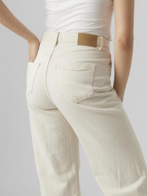 Vero Moda VMTESSA HR WIDE JEANS ECRU GA Ecru | Freewear VMTESSA HR WIDE JEANS ECRU GA - www.freewear.nl - Freewear