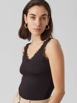Vero Moda VMROSA SL TOP JRS NOOS Black | Freewear VMROSA SL TOP JRS NOOS - www.freewear.nl - Freewear