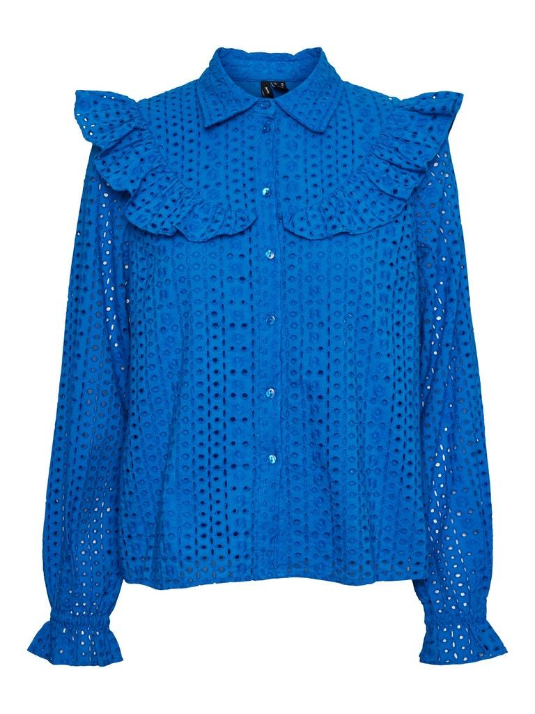 Vero Moda Blouse Vmaya Ls Frill Shirt Wvn 10288493 Skydiver Dames Maat - S