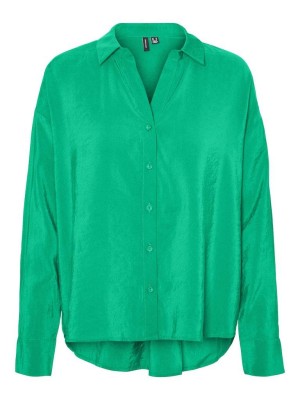 Vero Moda VMQUEENY LS OVERSIZE SHIRT WVN GA N: Bright Green | Freewear