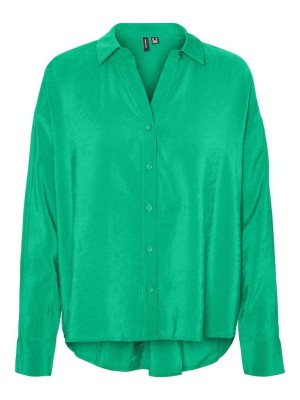 Vero Moda VMQUEENY LS OVERSIZE SHIRT WVN GA N: Bright Green | Freewear