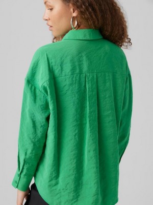 Vero Moda VMQUEENY LS OVERSIZE SHIRT WVN GA N: Bright Green | Freewear VMQUEENY LS OVERSIZE SHIRT WVN GA N: - www.freewear.nl - Freewear