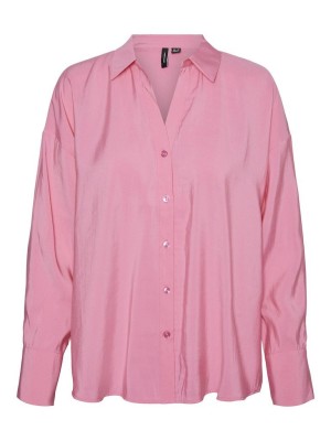 Vero Moda VMQUEENY LS OVERSIZE SHIRT WVN GA N: Pink Cosmos | Freewear