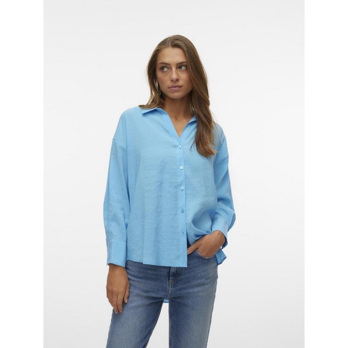 Vero Moda VMQUEENY LS OVERSIZE SHIRT WVN GA N: Bonnie Blue | Freewear VMQUEENY LS OVERSIZE SHIRT WVN GA N: - www.freewear.nl - Freewear