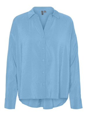 Vero Moda VMQUEENY LS OVERSIZE SHIRT WVN GA N: Bonnie Blue | Freewear VMQUEENY LS OVERSIZE SHIRT WVN GA N: - www.freewear.nl - Freewear