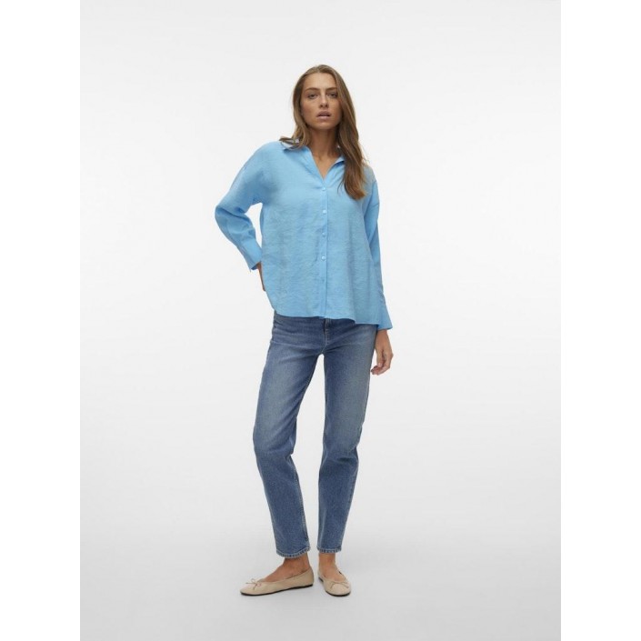 Vero Moda VMQUEENY LS OVERSIZE SHIRT WVN GA N: Bonnie Blue | Freewear VMQUEENY LS OVERSIZE SHIRT WVN GA N: - www.freewear.nl - Freewear