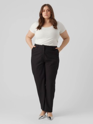 Vero Moda VMZELDA HR STRAIGHT PANT CURVE NOOS Black | Freewear VMZELDA HR STRAIGHT PANT CURVE NOOS - www.freewear.nl - Freewear