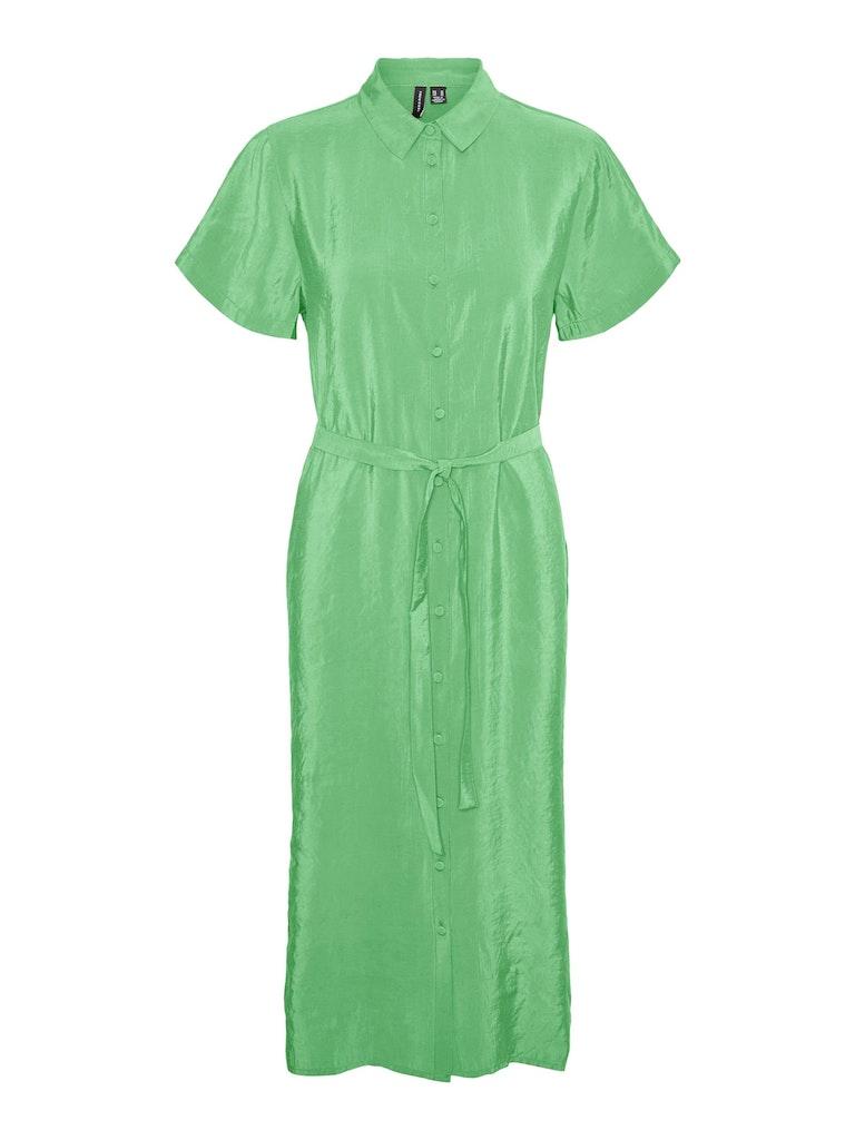 Vero Moda VMQUEENY SS CALF SHIRT DRESS - Bright G Green