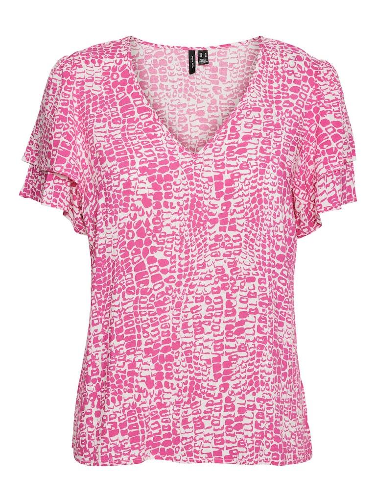 VERO MODA VMULIPPA S/S V-NECK TOP WVN BTQ Dames Top - Maat M