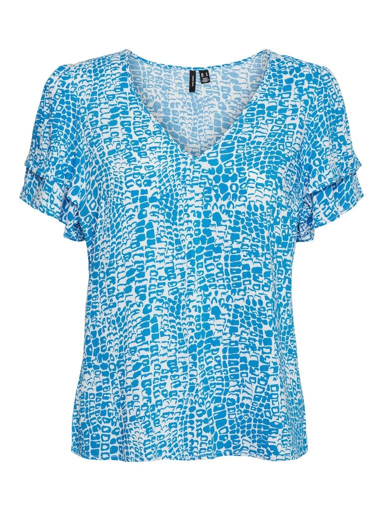 VERO MODA VMULIPPA S/S V-NECK TOP WVN BTQ Dames Top - Maat M