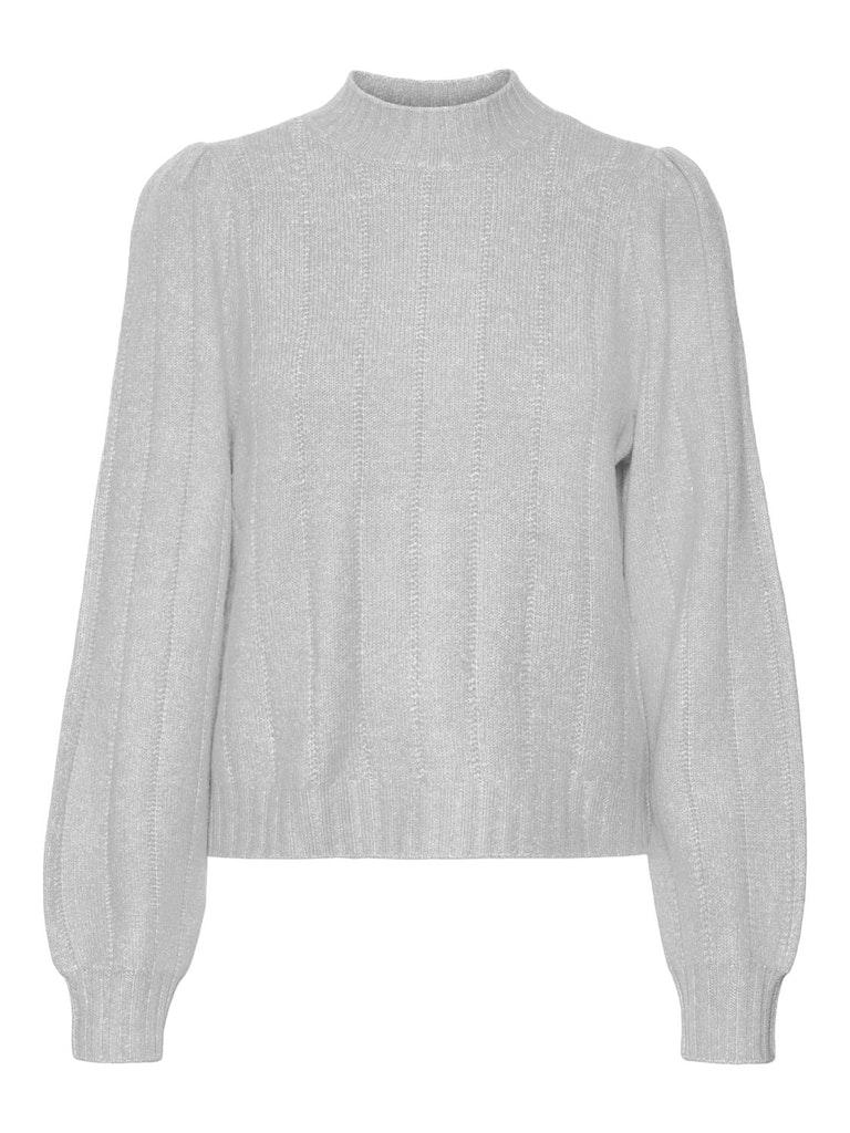 Vero Moda Trui Vmmaxin Ls Highneck Pullover Bf 10291265 Light Gray/melange Dames Maat - S